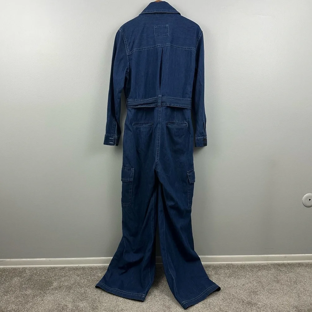 SOLD Banana Republic Saldo Utility Chambray Denim Jumpsuit NWT Size Large - Picture 7 of 17